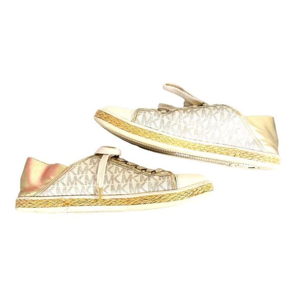 MICHAEL Michael Kors Kristy Slide Heel Cap Espadrille Sneakers Vanilla Go - Picture 2 of 9